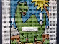 Bedrukt Stramien 09 dinosaurus 12 x 15 cm OP=OP - Klik op de afbeelding om het venster te sluiten